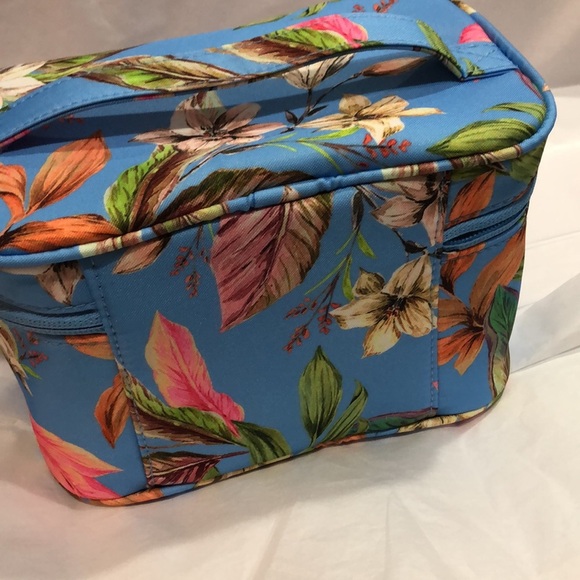 Hurley blue floral tropical island print makeup cosmetics bag case new - Picture 9 of 12